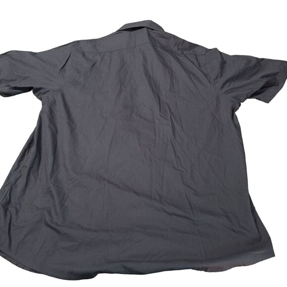 NWT Galaxy Mens Button Up Shirt Blue Size 2XL Cotton Blend Short Sleeve Slim Fit - Picture 2 of 12